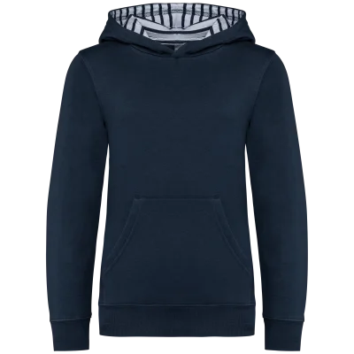 Sweat-shirt à capuche contrastée à motifs enfant unisexe