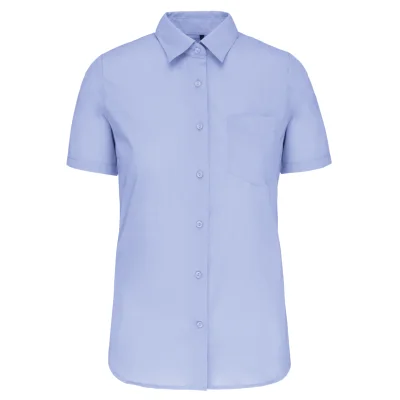 Chemise popeline polycoton manches courtes entretien facile femme