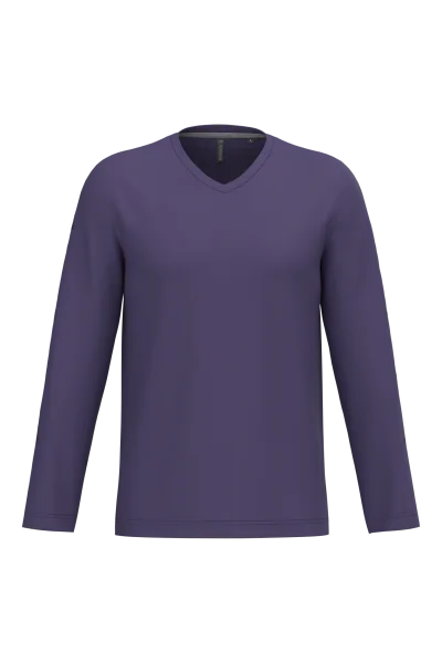 T-shirt col V manches longues homme