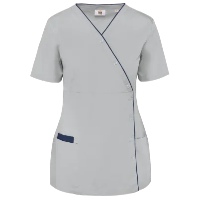 Blouse polycoton avec boutons-pression femme