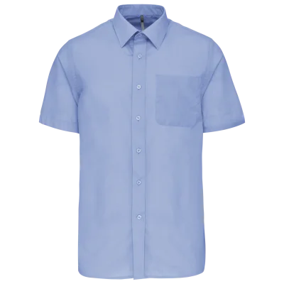 Chemise popeline polycoton manches courtes entretien facile homme
