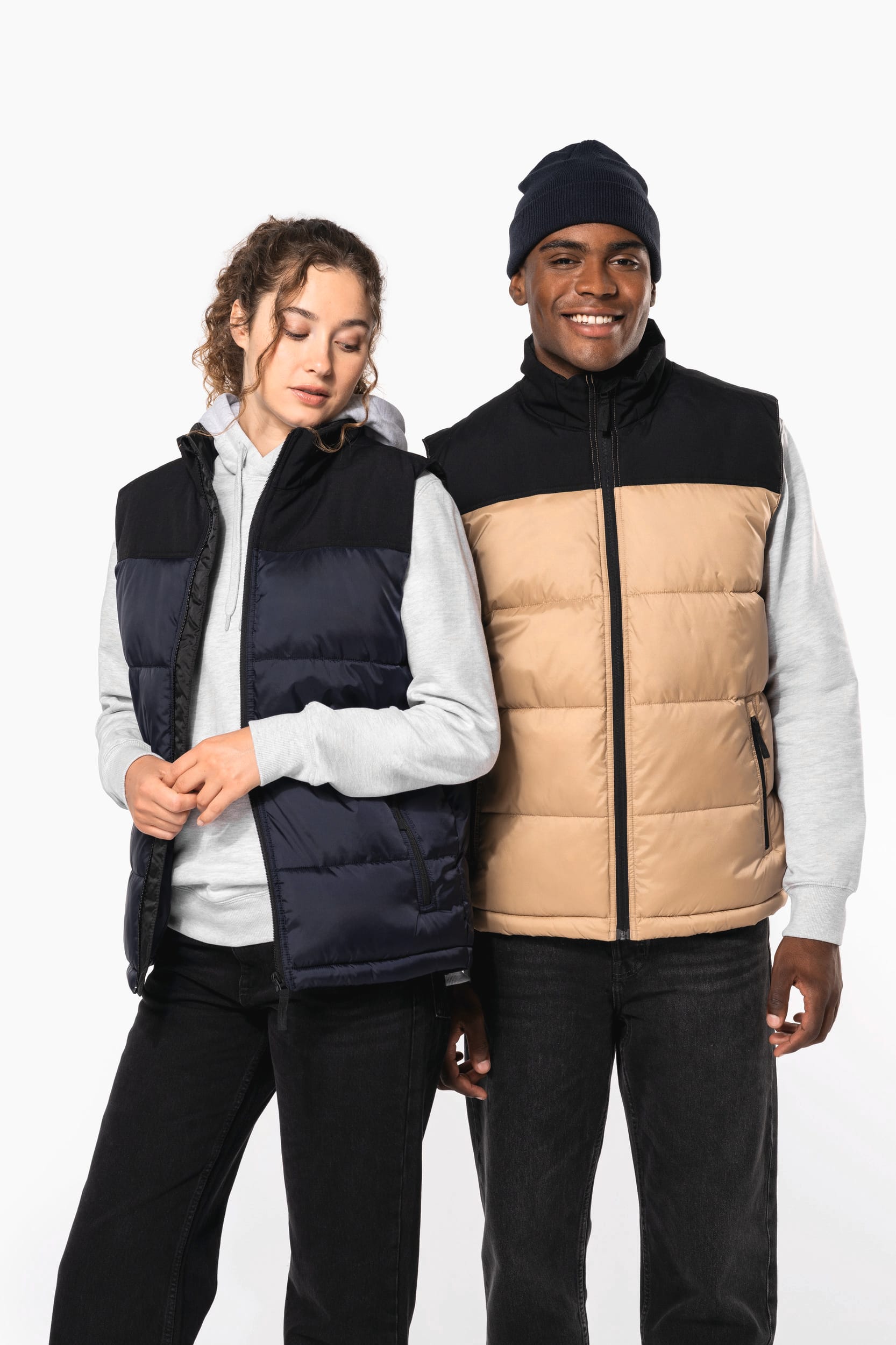 Bodywarmer matelassé bi-ton unisexe