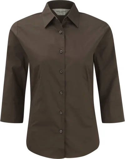 Chemise fittée femme manches 3/4