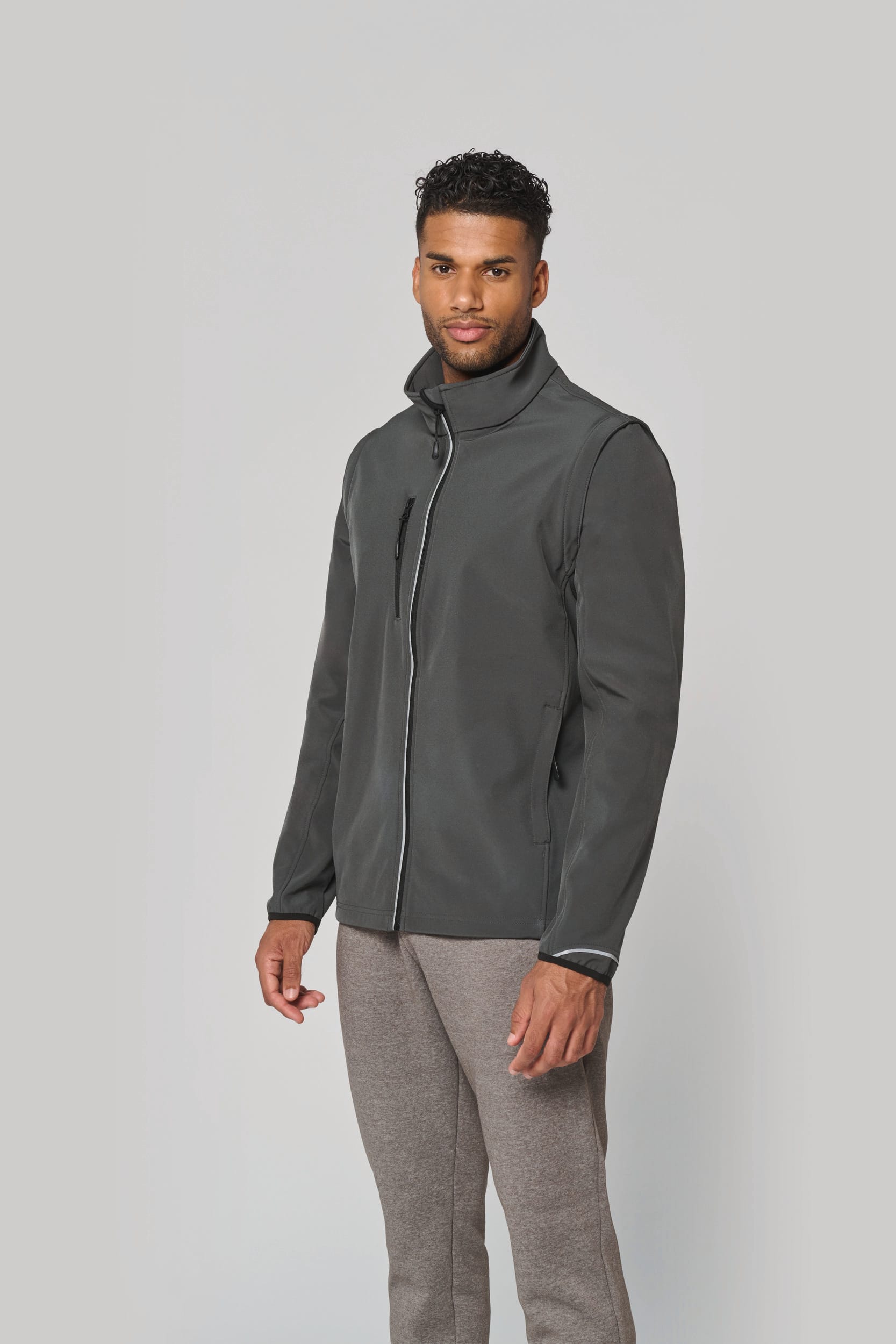 Veste softshell sport manches amovibles unisexe