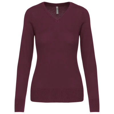 Pull col V femme