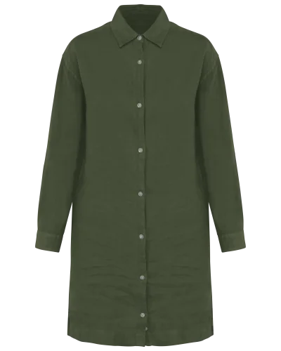 Robe chemise en lin femme