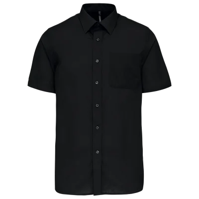 Chemise popeline polycoton manches courtes entretien facile homme