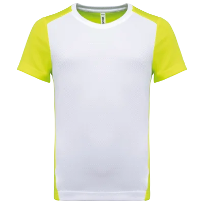 T-shirt de sport écoresponsable bicolore enfant