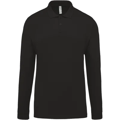 Polo piqué manches longues homme