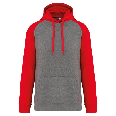 Sweat-shirt à capuche bicolore unisexe
