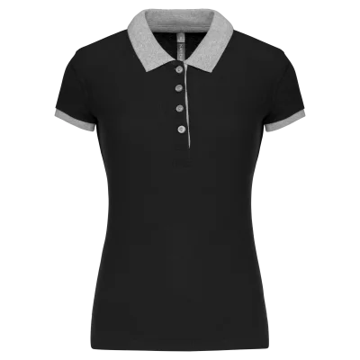 Polo piqué bicolore femme