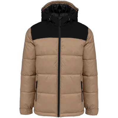 Parka matelassée à capuche bi-ton unisexe