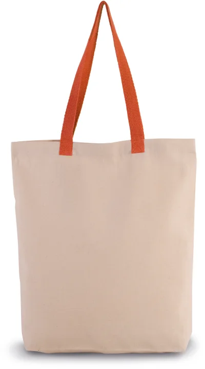 Sac shopping à soufflet avec poignées contrastées