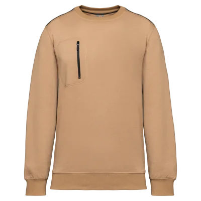 Sweat-shirt Day To Day zip poche contrastée unisexe