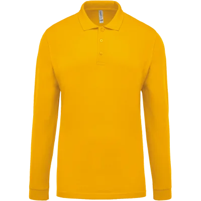 Polo piqué manches longues homme