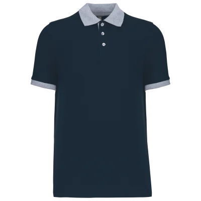 Polo piqué bicolore homme