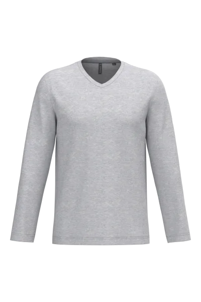 T-shirt col V manches longues homme