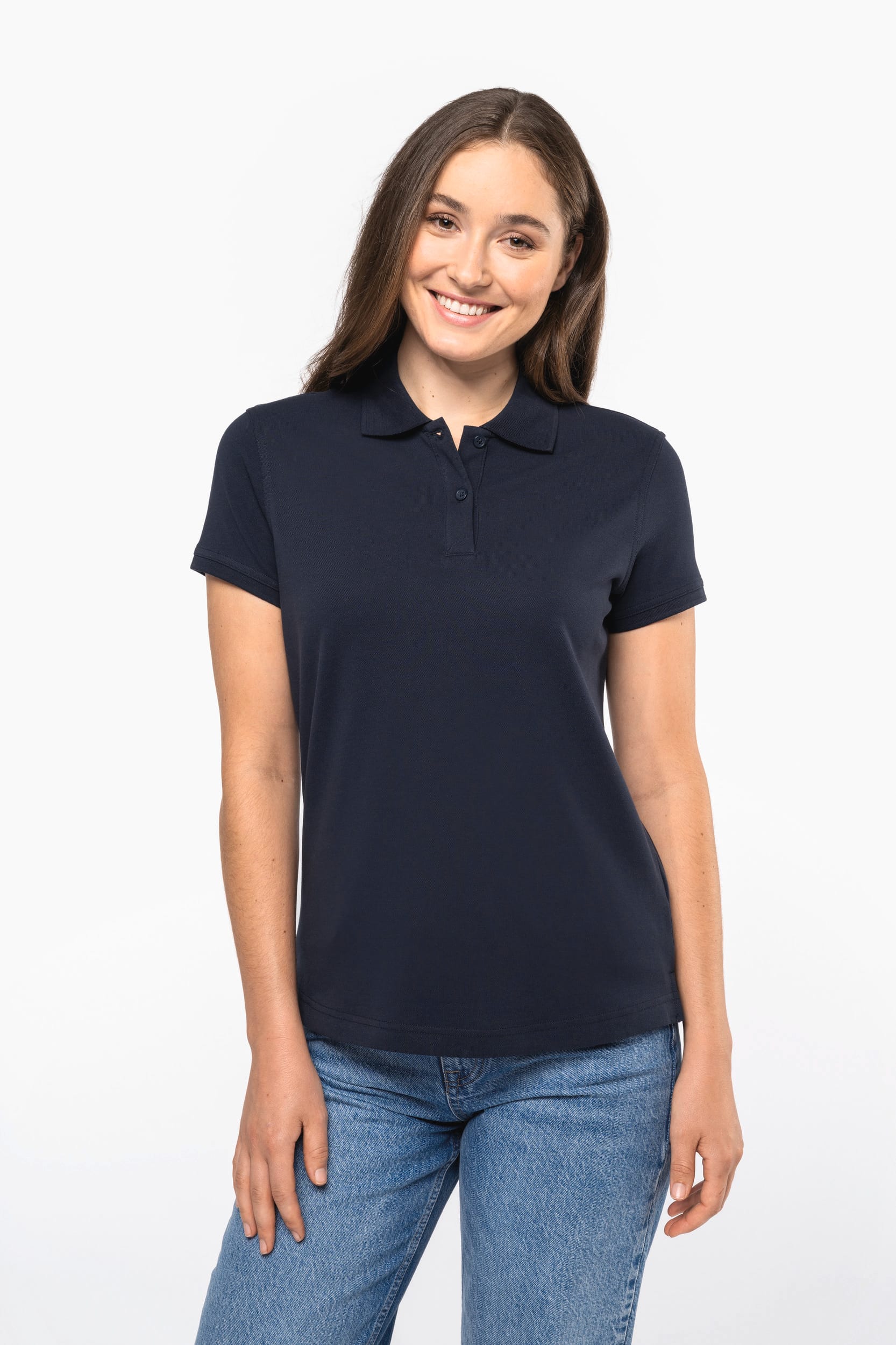 Polo piqué manches courtes femme