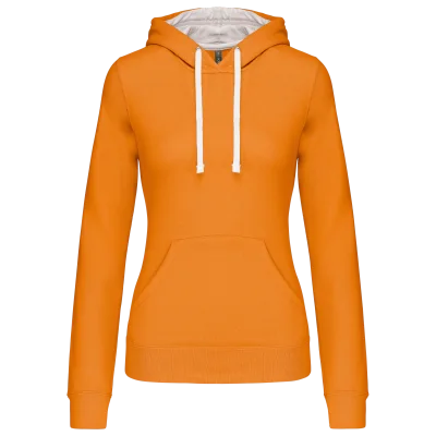 Sweat-shirt capuche contrastée femme