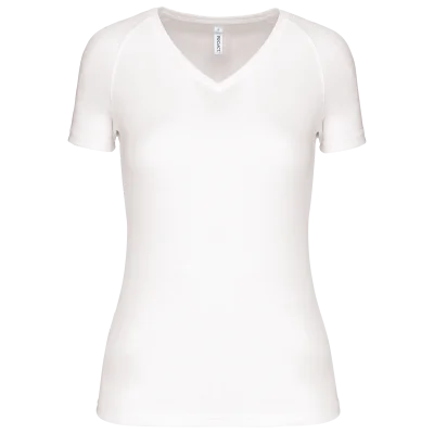 T-shirt de sport manches courtes col v femme