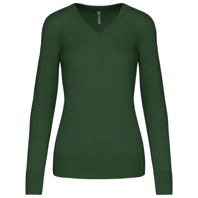 Pull col V femme