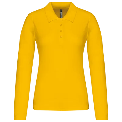 Polo piqué manches longues femme
