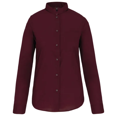 Chemise col mao manches longues femme