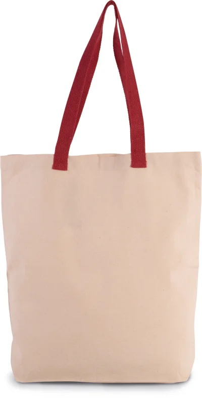 Sac shopping à soufflet avec poignées contrastées