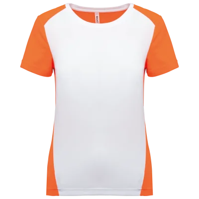 T-shirt de sport écoresponsable bicolore femme