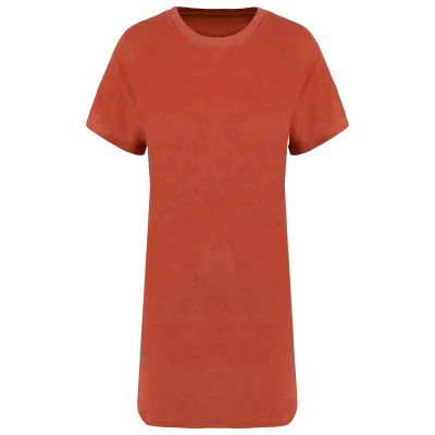 Robe t-shirt écoresponsable en éponge à épaules tombantes femme