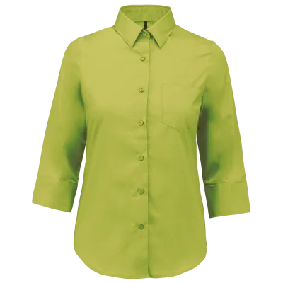 Chemise popeline polycoton manches 3/4 entretien facile femme