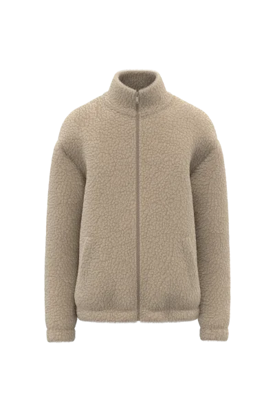 Sweat-shirt zippé à épaules tombantes en sherpa unisexe