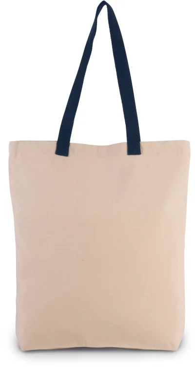 Sac shopping à soufflet avec poignées contrastées