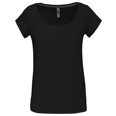 T-shirt col bateau manches courtes femme