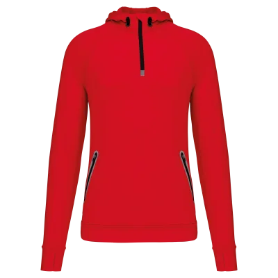 Sweat-shirt à capuche 1/4 zip sport unisexe