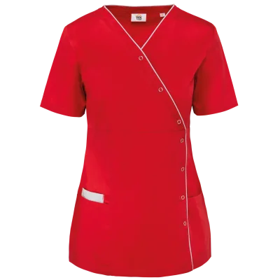 Blouse polycoton avec boutons-pression femme