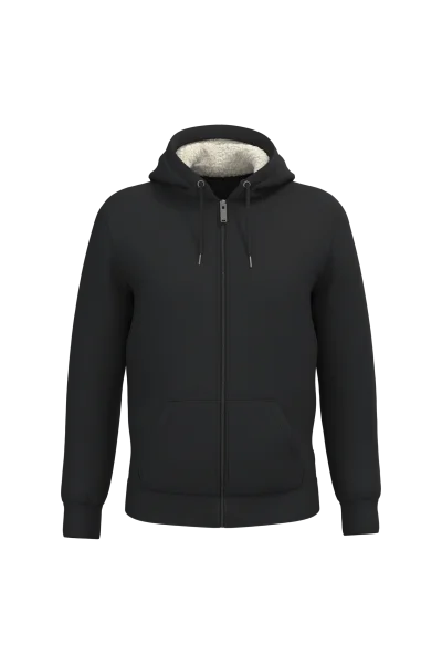 Sweat-shirt écoresponsable zippé doublé en sherpa unisexe