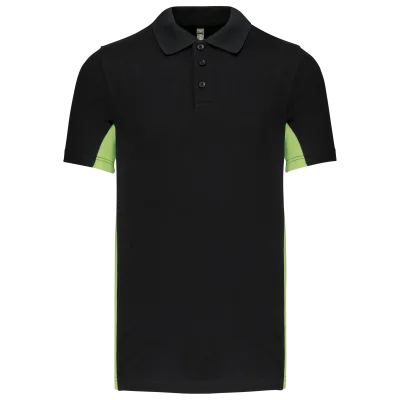 Polo piqué manches courtes bicolore homme