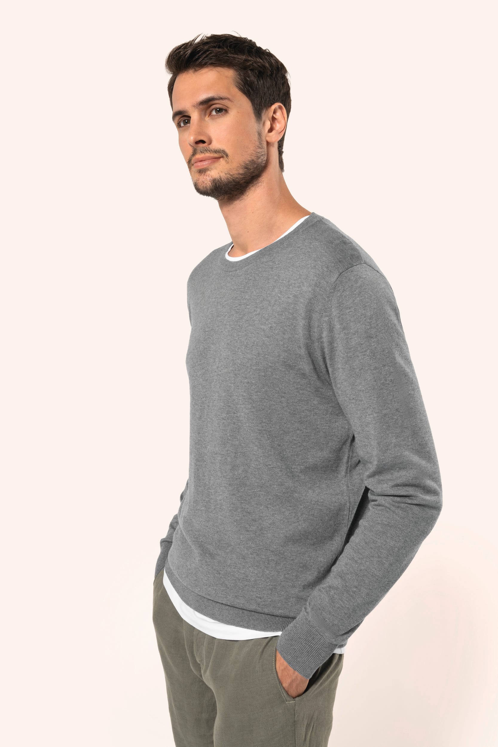 Pull Supima® col rond homme