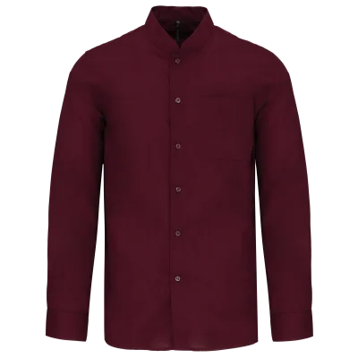 Chemise col mao manches longues