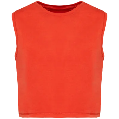 T-shirt écoresponsable crop sans manche femme