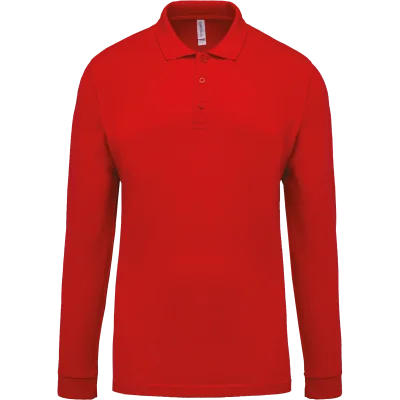 Polo piqué manches longues homme
