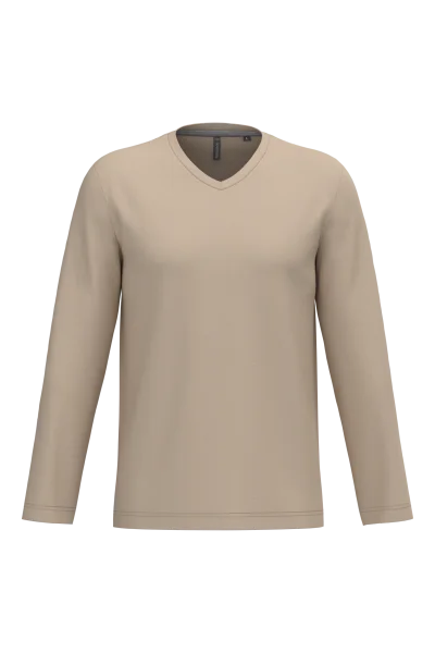 T-shirt col V manches longues homme
