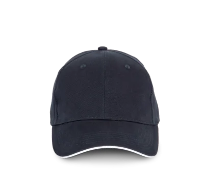 Casquette en coton biologique à sandwich contrasté - 6 panneaux