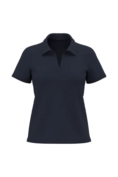 Polo col en V coton Supima® femme