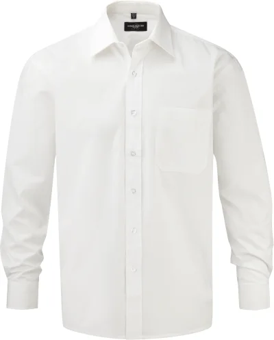 Chemise homme popeline pur coton manches longues