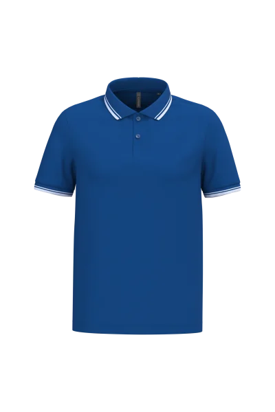 Polo homme manches courtes à liserés contrastés