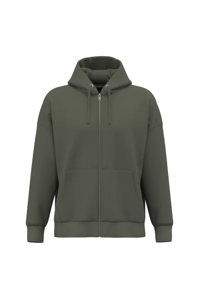 Sweat-shirt écoresponsable zippé à capuche oversize unisexe