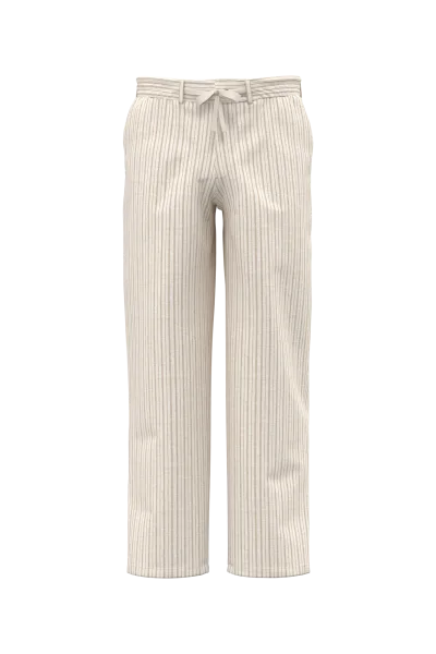 Pantalon rayé en lin homme