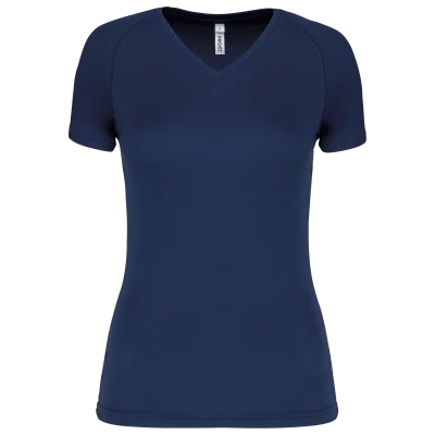 T-shirt de sport manches courtes col v femme